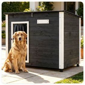 42.5" x 27" x 33.5" Outdoor Dog House with Sloped Asphalt Roof