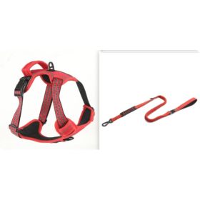 Dog Harness No Pull Breathable Reflective Pet Harness Vest (Option: Red  set1-M)